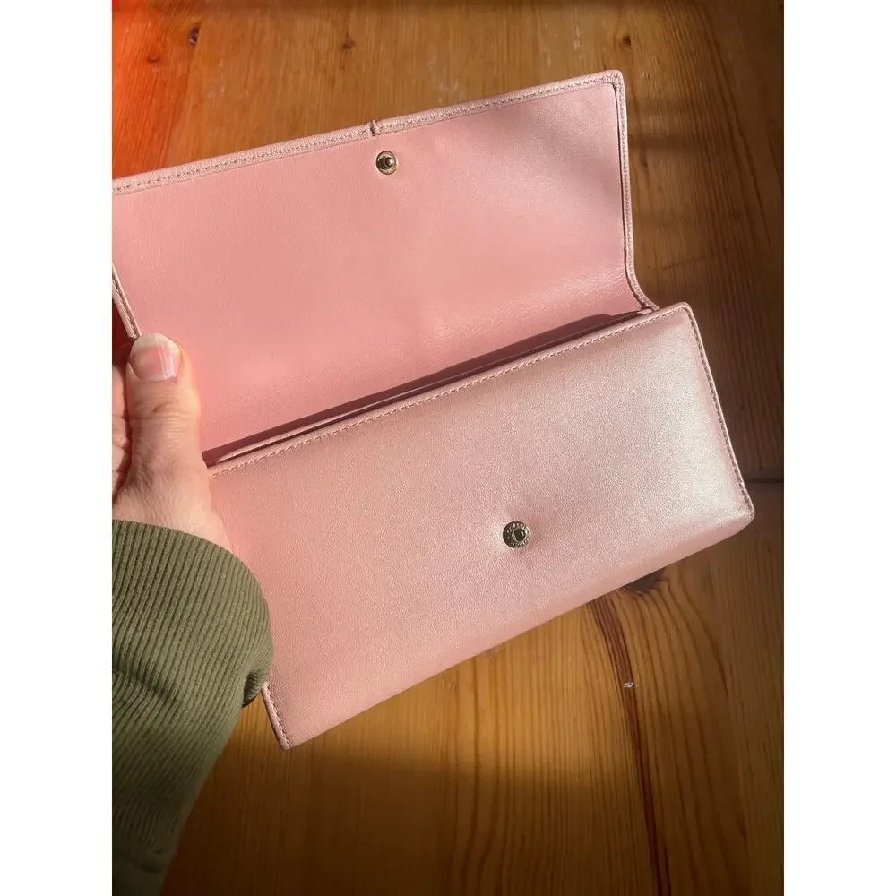 Pink Coach Soho Pleated Ashley leather tri-fold envelope wallet